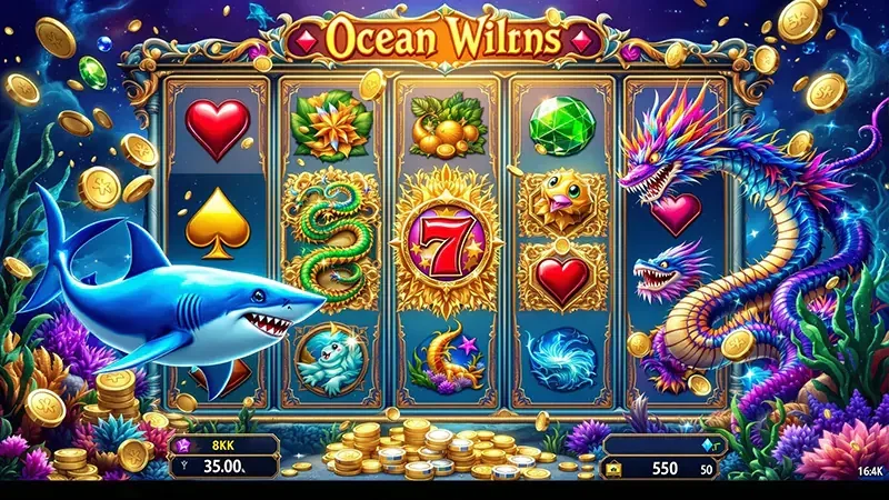 Ilustrasi suasana arcade tembak ikan bawah laut